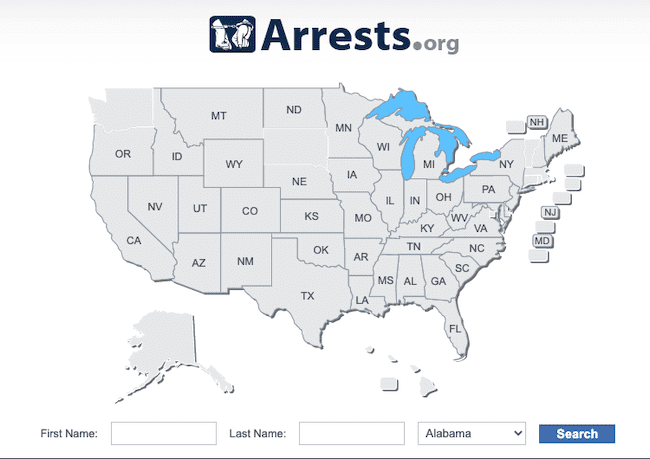 arrests.org homepage