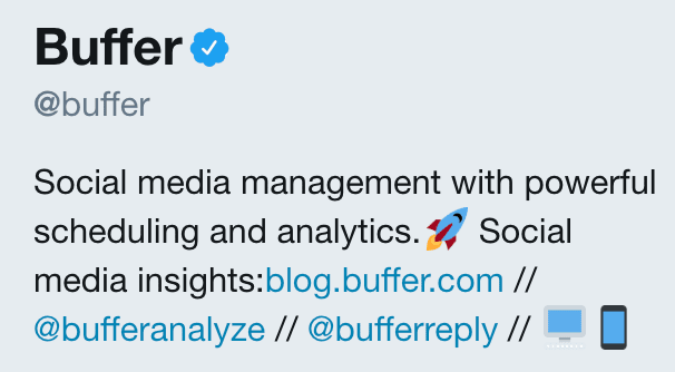 Buffer's Twitter example