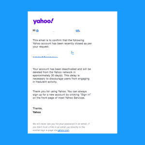 How to delete yahoo email